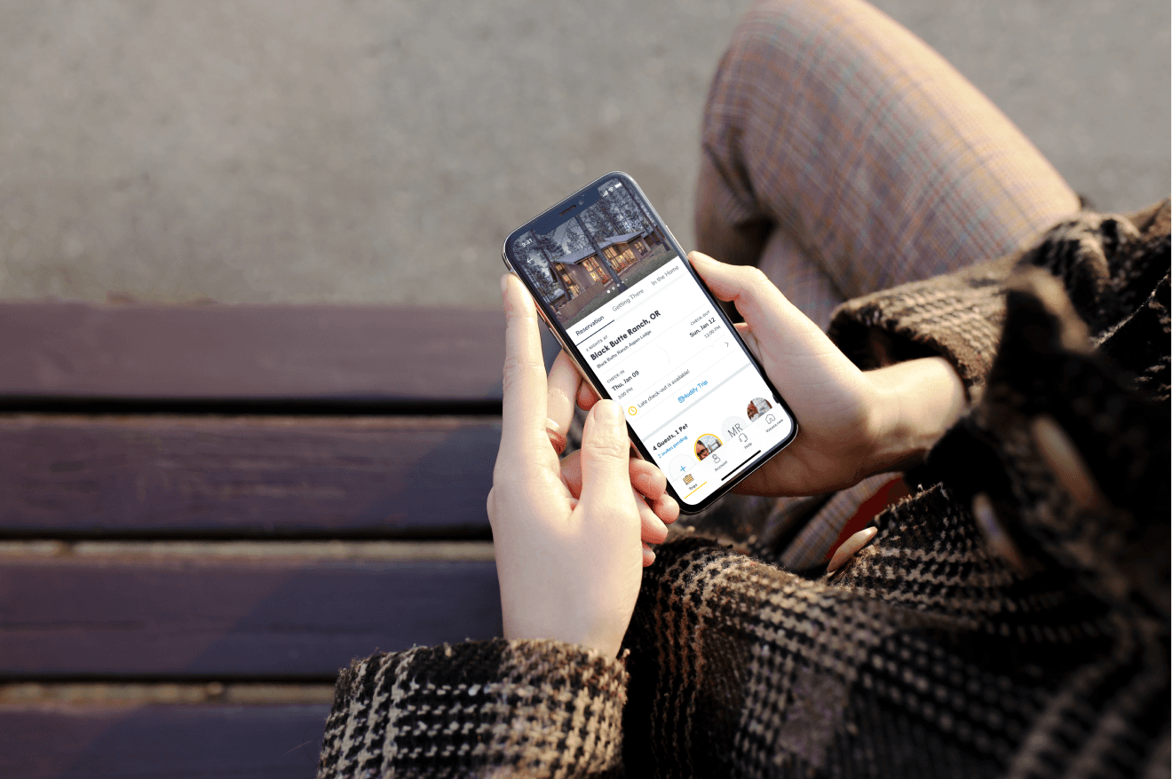 Vacasa guest app being used on a phone